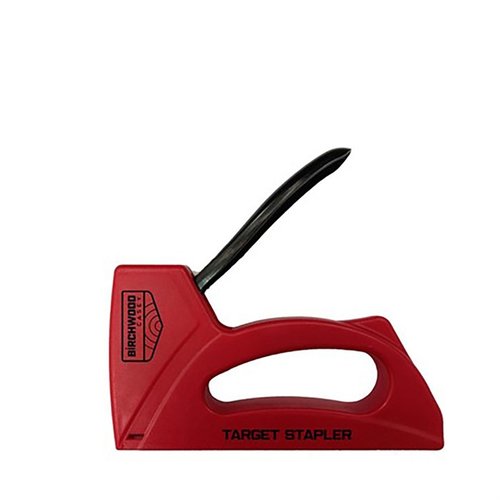 The Birchwood Casey Target Stapler is a 3-in-1 staple gun made of durable materials, featuring adjustable driving force for quick target hanging at the range.