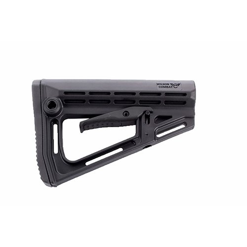 Upgrade your AR-15 with the lightweight WILSON COMBAT buttstock, featuring a rugged design, adjustable cheek support, and QD sling attachment ports.