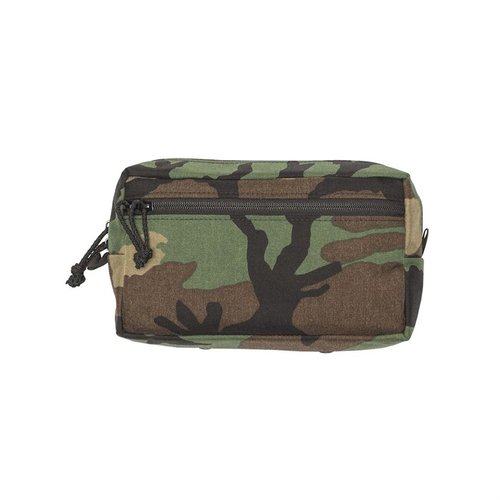 The Spiritus Systems GP Wide Pouch offers ample storage, a mesh divider, and a front pocket, perfect for gear like NVGs, fitting flush on MOLLE systems.