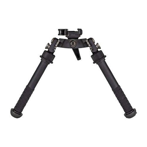 The ACCU-SHOT GEN 2 CAL Bipod offers sturdy 6061-T6 aluminum construction, adjustable canting with Pod-Loc™, and a height range of 4.75-9.0" for optimal stability.