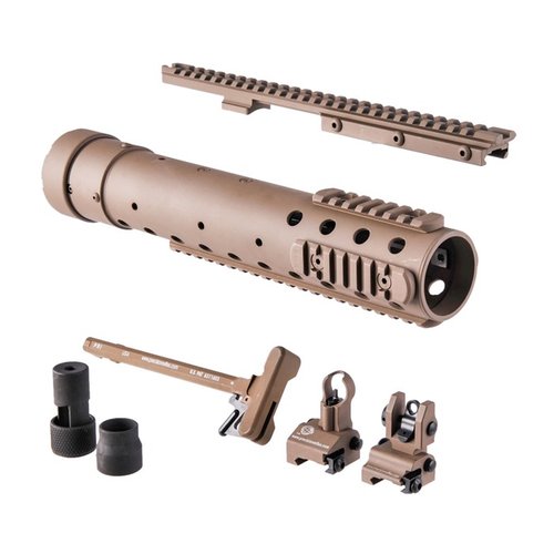 Build your own Mark 12 Mod H with this comprehensive DIY kit featuring a PRI Gen III forearm, Recce rail, flip-up sights, and Gas Buster charging handle.