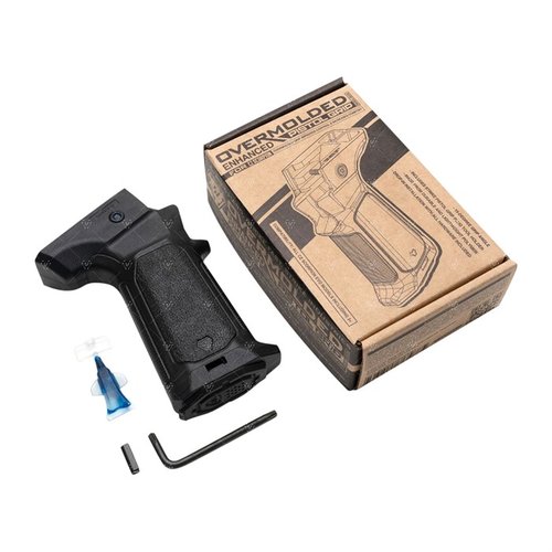Enhance your CZ Scorpion with the Strike Industries Overmolded Enhanced Pistol Grip, featuring a rubberized texture, 15-degree angle, and improved ergonomics.