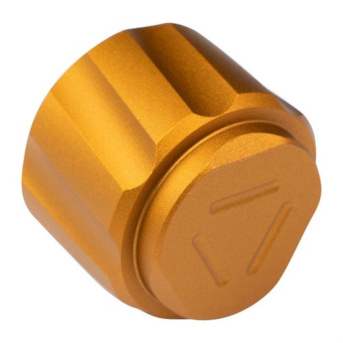 Enhance your 12-Gauge shotgun with the Strike Industries Magazine Follower featuring self-cleaning spiral fluting, hi-vis colors, and smooth anodized aluminum for reliable performance.