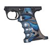 Enhance your shooting with Volquartsen Laminated Grips for Ruger Mark IV 22/45, featuring thumb rest, finger grooves, and CNC-machined wood for a steady hold.