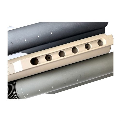 The REF Receiver Extension features 6 positions, durable 7075 aluminum, extra drain holes, and discreet stock latch indicators for enhanced functionality.