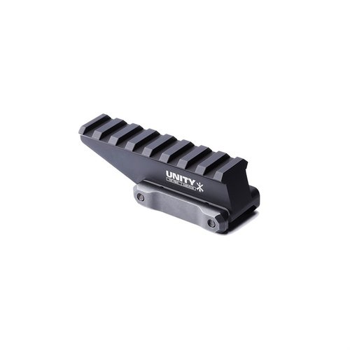 The UNITY TACTICAL F.A.S.T. Riser Absolute Mount offers a 2.26" optical center line for quicker sight acquisition, enhancing battlefield awareness and compatibility with gear.