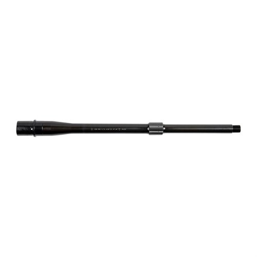 .308 DPMS style barrel made from 416R Stainless Steel with QPQ finish; HP/MPI tested for quality, featuring BA Hanson profile and pinned lo-pro gas block.