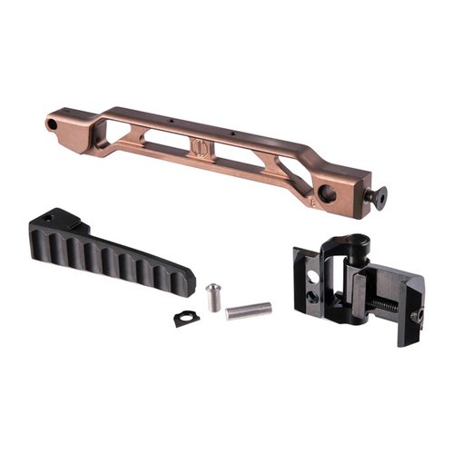 The JMAC Customs 8-inch Arm Bar features a lightweight, rigid design with a folding buttplate and integrated QD sling socket, perfect for versatile mounting options.