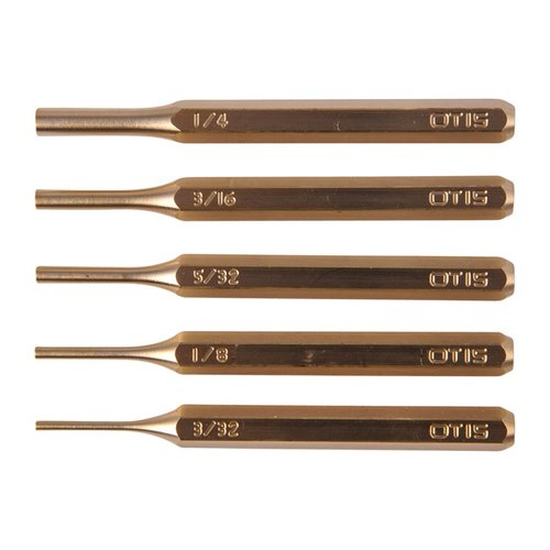The OTIS PRO+ 5 Piece Brass Punch Set features corrosion resistant brass, hex machined for precision, perfect for firearm assembly/disassembly and pin installation.