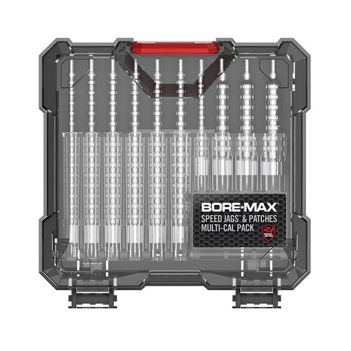 The Bore-Max Speed Jags & Patches Multi-Cal Pack offers 10 calibers for precise bore fitment, ensuring optimal cleaning and 4X greater bore contact for faster results.