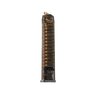 The 30-RD ETS magazine for Glock® offers extreme impact resistance, chemical durability, and a translucent body for ammo visibility, backed by a lifetime warranty.