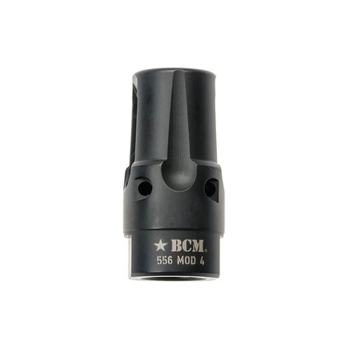 The BCMGUNFIGHTER Compensator Mod 4-5.56 reduces muzzle rise, flash, and noise, while offering superior corrosion resistance and minimal debris kick-up.