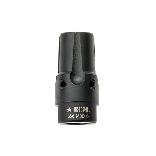 The BCMGUNFIGHTER Compensator Mod 6-5.56 reduces muzzle rise, flash, and noise while enhancing performance with its open tine design and nitride treatment.