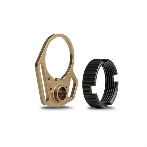 Upgrade your AR with the ultralight Strike Industries Multi-Function End Plate and Anti-Rotation Castle Nut, featuring reversible sling loops and easy installation.