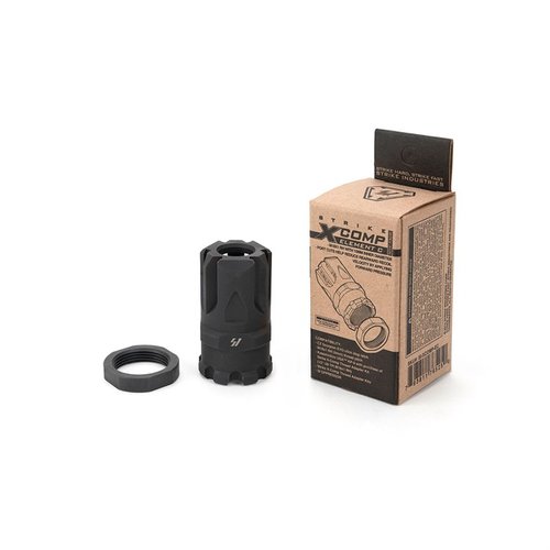 The Strike X-Comp Element C muzzle brake enhances your CZ Scorpion EVO with reduced recoil, easier installation, and compatibility with multiple calibers.