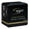 Experience superb accuracy and reliable performance with Speer Gold Dot 270 caliber bullets, designed for consistent penetration and expansion through barriers.