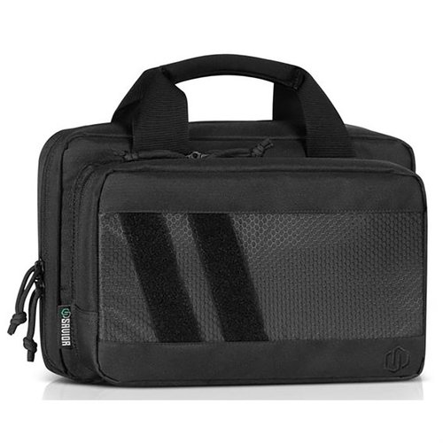 The Savior Specialist Low Profile Soft Pistol Case features cushioned compartments, lockable zippers, and elastic mag slots, perfect for your range day essentials.