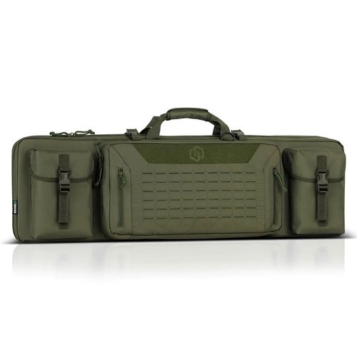 The Savior Equipment Urban Warfare Double Rifle Case features padded slots, MOLLE webbing, and a low-profile design, perfect for secure transport of your firearms.