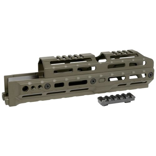 The Midwest Industries AK Alpha Series 10" M-LOK Handguard offers flexible configurations, lightweight aluminum construction, and multiple QD sling attachment points.