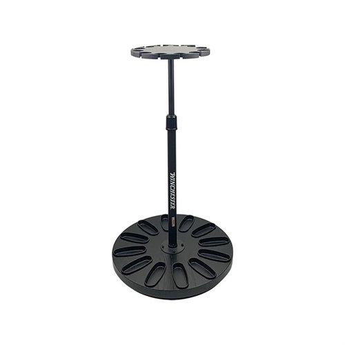 The DI Armeria 12 Gun Rotating Rack features a sturdy design for secure storage, easy access, and a stylish display with a smooth rotating base.