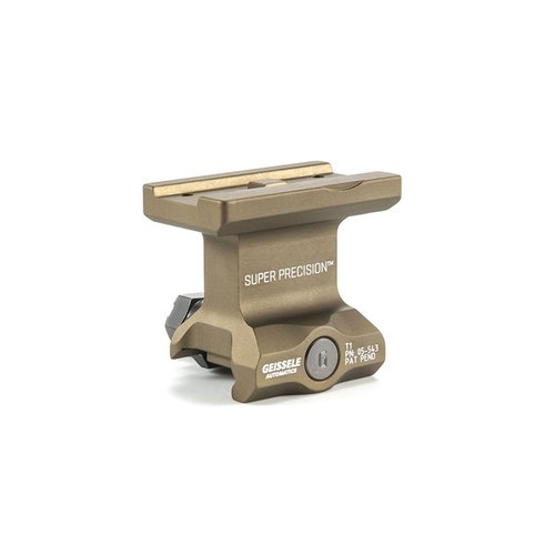 The Geissele Super Precision T1 Optic Mount offers robust 1,400 lbs clamping force, precision machining, and options for co-witness, ensuring maximum rigidity and reliability.