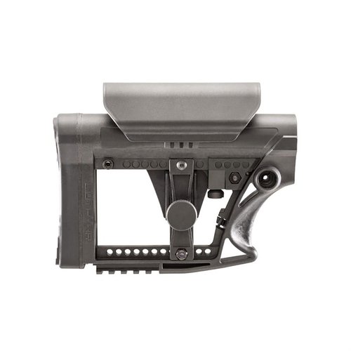 Upgrade your AR with the lightweight Luth-AR MBA-4 Buttstock, featuring adjustable Cheek Rise, anti-rattle set screw, and multiple sling attachment points.