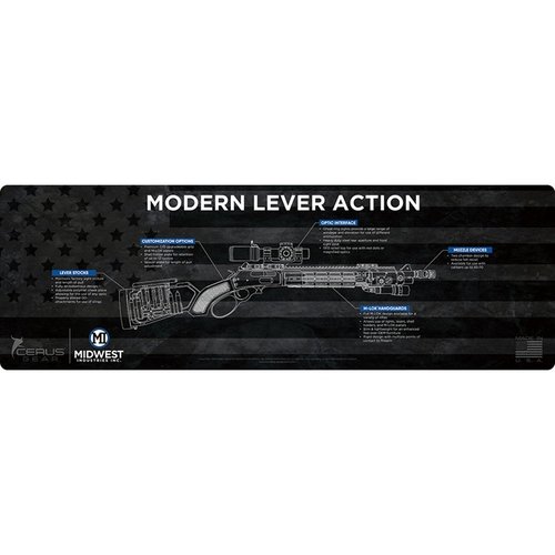 The Midwest Industries Gun Mat features a spacious 36"x12" padded area, non-slip base, and is solvent resistant, perfect for protecting your firearm.