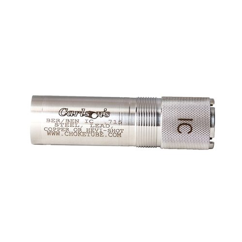 Achieve tight, consistent shot patterns with Carlson's 12ga Mobil-Choke, featuring a smooth interior, quick-change knurled ring, and compatibility with steel shot.