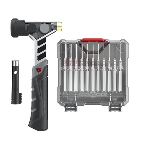 The Real Avid Master Hammer & Accu-Punch Set offers precision tools for firearm assembly and maintenance, featuring a durable hammer and corrosion-resistant punches.