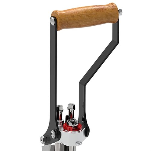 Upgrade your Lee Precision App press with this ergonomic hardwood roller handle kit, featuring durable steel levers for enhanced comfort and functionality.