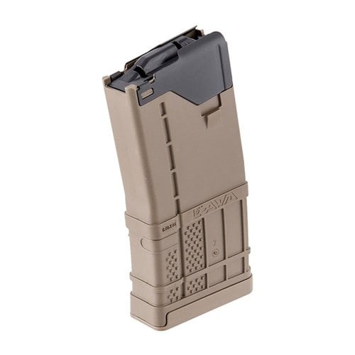 The L5AWM GEN 2 magazine offers steel-like reliability with polymer durability, featuring precision feed lips and compatibility with various 5.56 weapon systems.