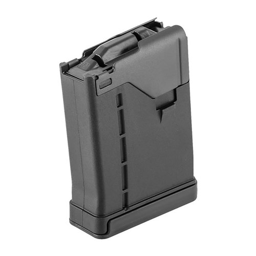 The L5AWM GEN2 magazine combines steel reliability with polymer durability, featuring precision feed lips, anti-tilt follower, and compatibility with various 5.56 systems.