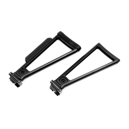 The A3 Industries Triangle Folding Stock features a super rigid Zytel polymer body, machined aluminum construction, and quick-disconnect sling mounts for durability and convenience.