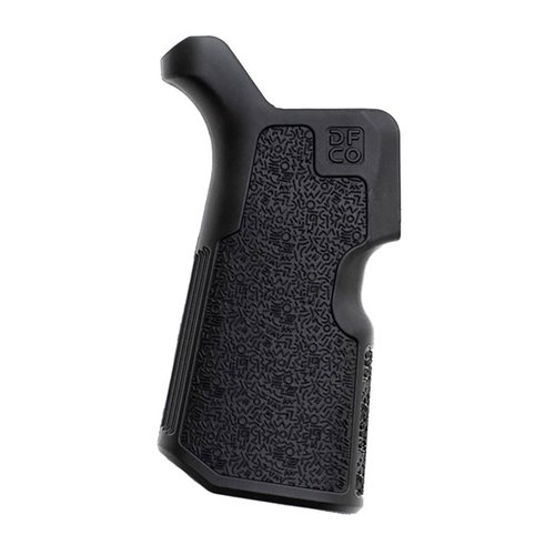 The Kung Fu Grip offers a 12º angle for improved comfort and natural posture, reducing hand fatigue and enhancing grip on AR15/M4 and AR10/SR25 platforms.