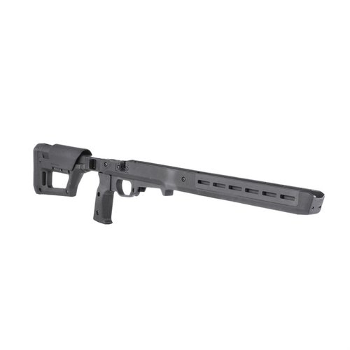 The Magpul Pro 700 Lite Stock for Remington 700 LA offers a lightweight design, adjustable comb height, versatile sling attachments, and enhanced ergonomics for precision shooting.