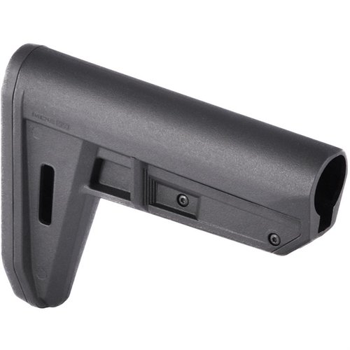 The lightweight MOE TR Carbine Stock features an ambidextrous Trigger Release for easy LOP adjustments and toolless installation, ensuring quick adaptability.