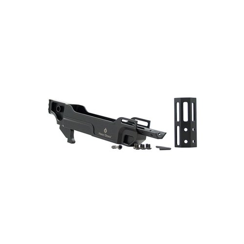 Enhance your firearm with the Vendetta™ chassis, featuring a lightweight aluminum design, M-LOK® rail for accessories, and compatibility with AR-style grips.
