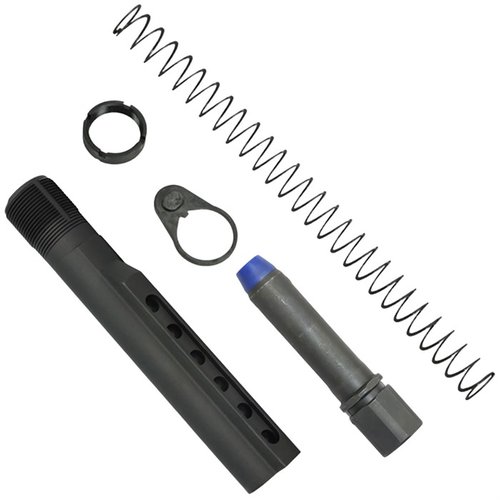 The K-SPEC AR-15 PCC Carbine Buffer Tube Kit offers superior recoil absorption, reduced muzzle rise, and enhanced reliability with a complete package for your pistol caliber carbine.