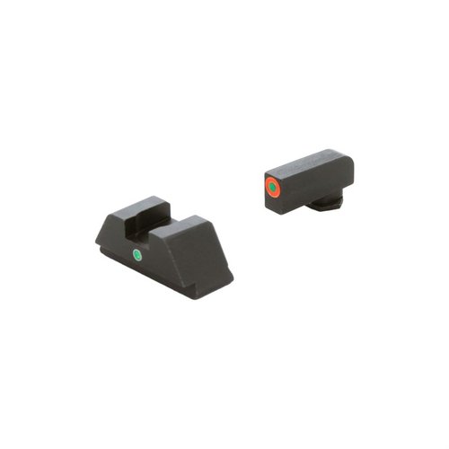 Enhance your accuracy with AMERIGLO® i-Dot Tritium sights for Glock® 42, 43, 43X, and 48, featuring quick vertical alignment and durable case-hardened finish.