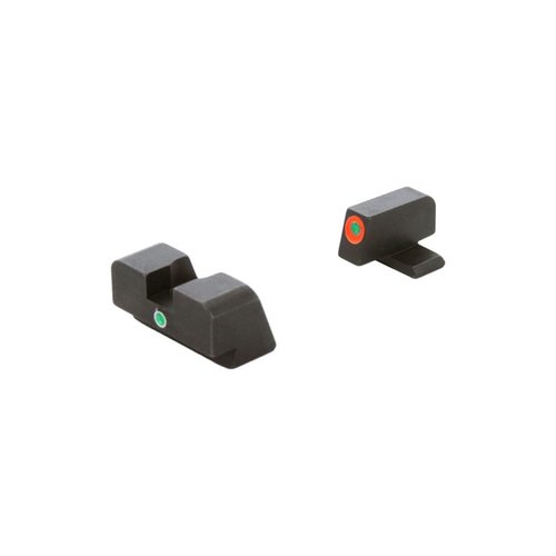 Enhance your FN High Power with AMERIGLO i-Dot Tritium sights, featuring quick vertical alignment, durable case-hardened finish, and vibrant orange outline.