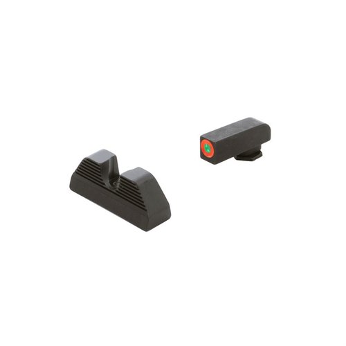 Enhance your aim with AMERIGLO® Protector Sights for Glock® 42, 43, 43X, 48, featuring tritium illumination and a glare-reducing serrated rear sight.