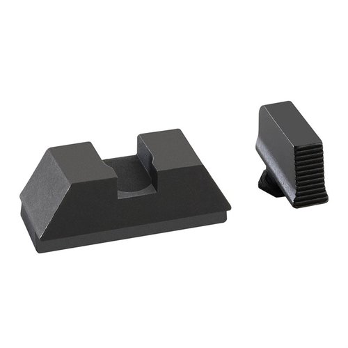 The AMERIGLO 2L Tall Optic Compatible Serrated Sight Set offers precise co-witness for red dot optics, reliable backup sights, and fits all Glock models.
