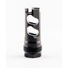 The DPB Muzzle Brake features a robust black nitride finish, compatibility with Atlas systems, and larger wrench flats for easy installation, ensuring a tight seal.