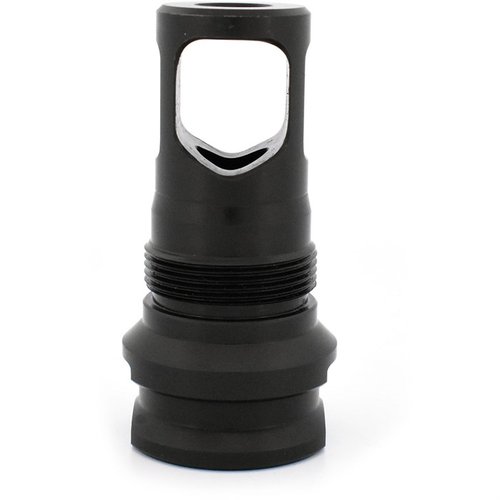 The PRS Muzzle Brake features a durable Black Nitride finish, is compatible with Plan B mounts, and ensures a tight seal for optimal performance.