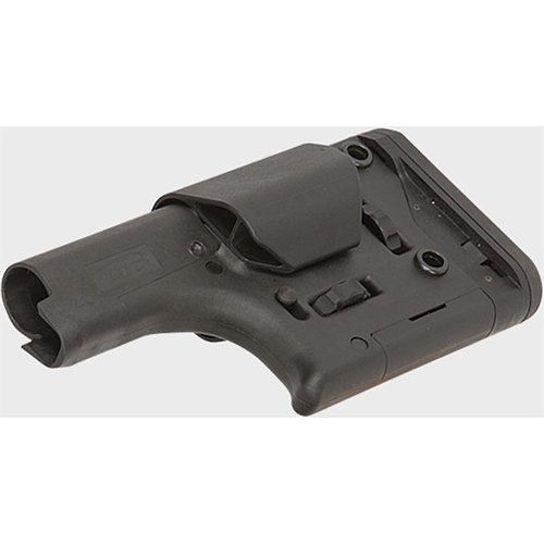 Upgrade your long-range shooting with the LMT Defense DMR Buttstock, featuring tool-less adjustments for comb height and length of pull, fitting any mil-spec stock.