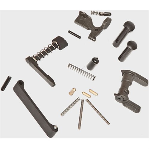 Complete your rifle build with the LMT 5.56MM Lower Parts Kit, featuring top-quality components like a trigger guard, magazine catch, and ambidextrous selector.