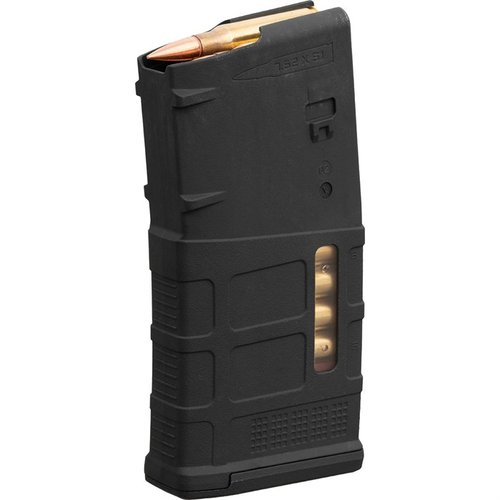 The PMAG LR/SR GEN M3 offers 25-round capacity, anti-tilt follower, and MagLevel windows for quick round count, ensuring reliability for AR-308 rifles.