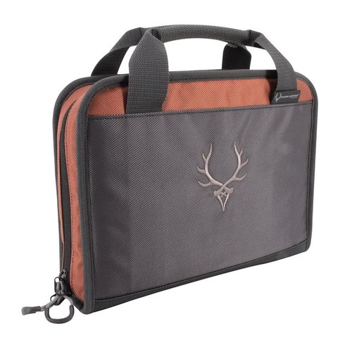 The Marksman Pistol Case features rugged 1680D construction, heavy gauge foam padding, and a lay flat design, holding 2 full framed pistols with 6 mag slots.