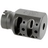 The ALPHA TANK BRAKE features a dual chamber design for reduced muzzle climb, made from durable 416 Stainless with a Black Nitride finish, and offers a lifetime warranty.