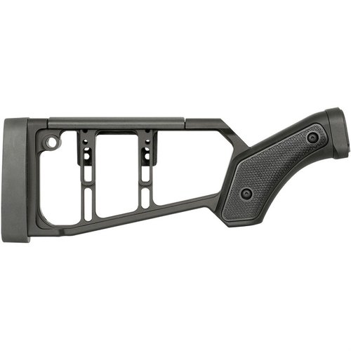 Upgrade your Mossberg 590 with this ambidextrous stock featuring a polymer cheek piece, reduced recoil, and M-LOK® compatibility for versatile accessories.